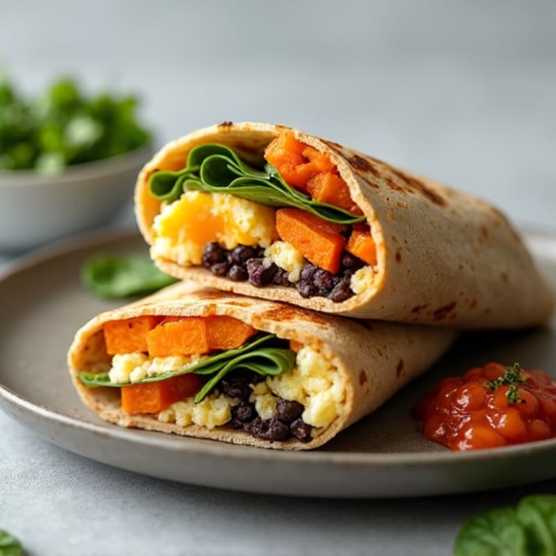 Protein-Packed Sweet Potato Black Bean Breakfast Burrito
