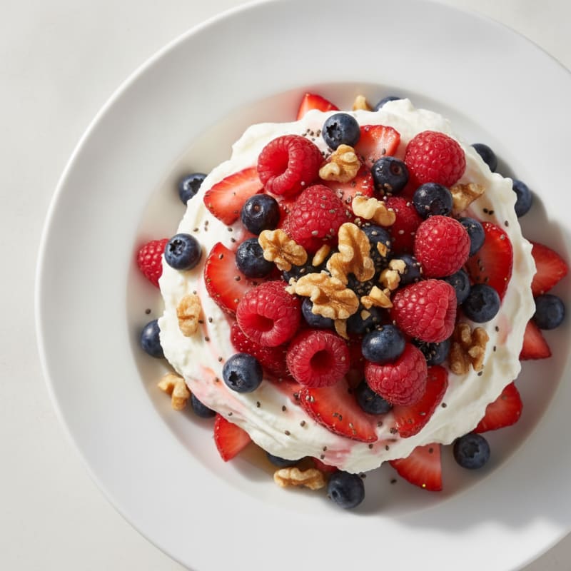 Greek Yogurt Protein Parfait with Mixed Berries
