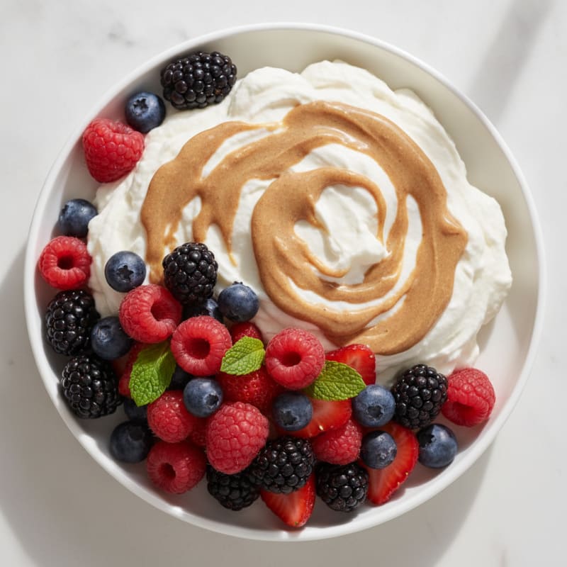 Silky Greek Yogurt Protein Mousse with Mixed Berries