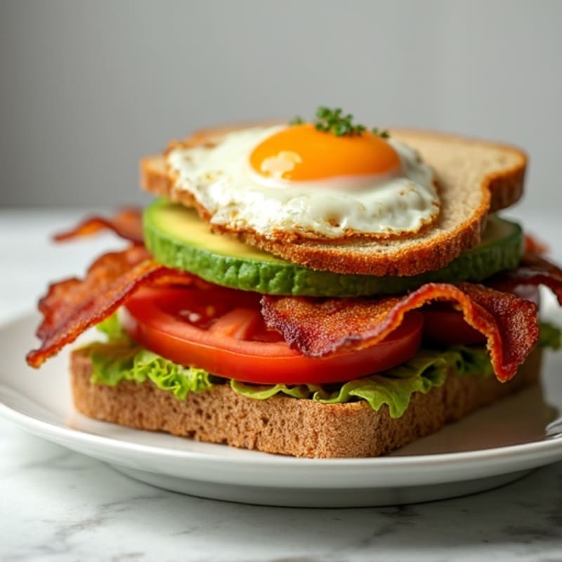 Crispy Bacon, Fresh Avocado, and Tomato Whole Grain Sandwich