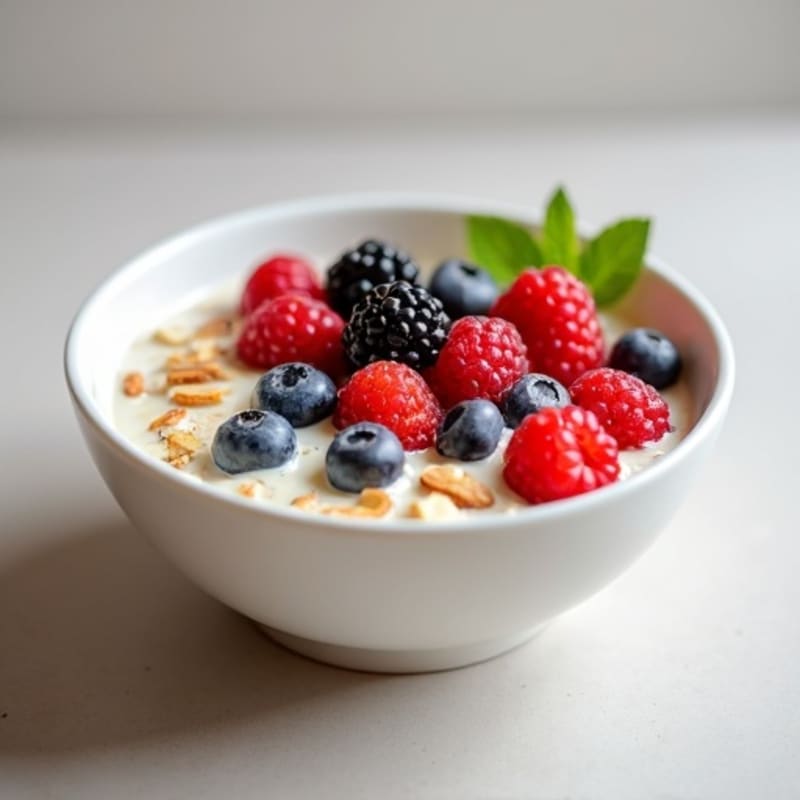 Creamy Cottage Cheese Protein Bowl with Berries and Almonds