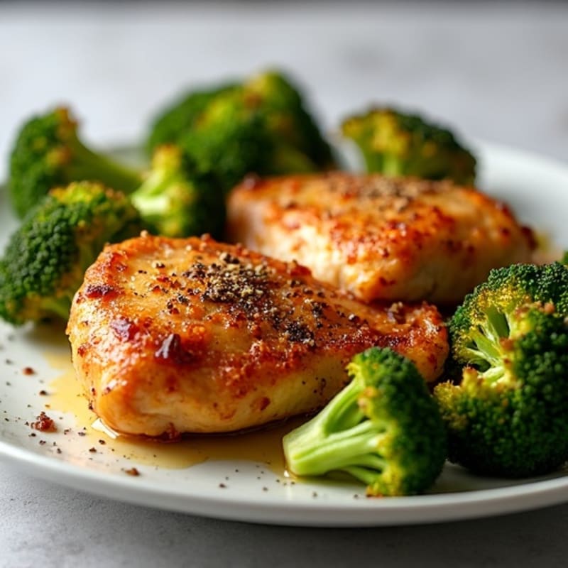 Crispy Baked Chicken Thighs with Roasted Broccoli