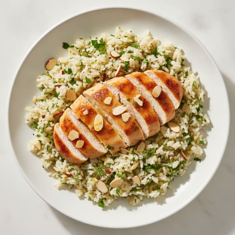 Lemon Herb Rice Pilaf with Toasted Almonds