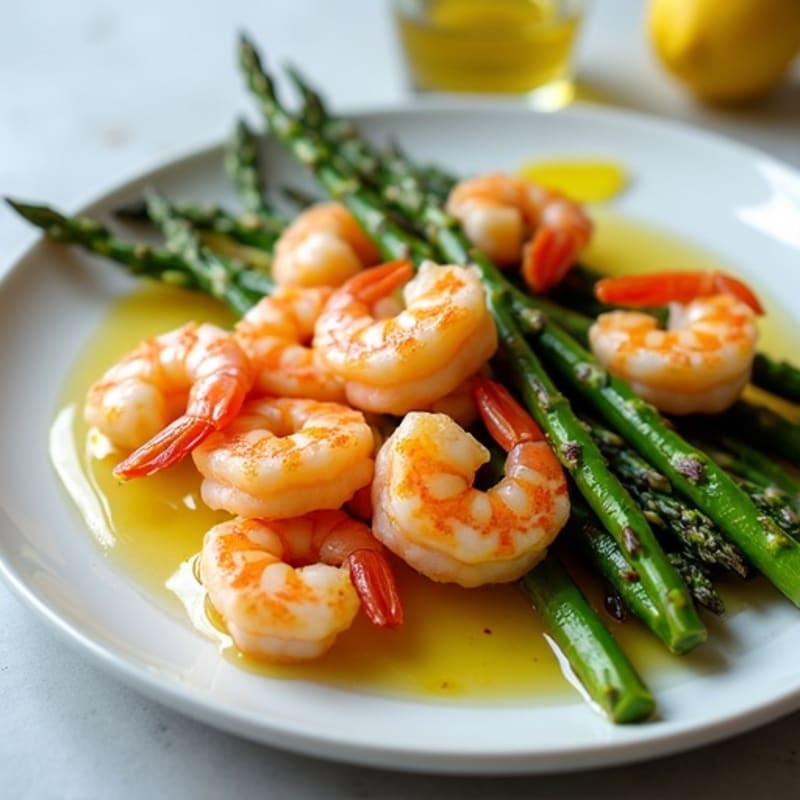 Lemon Garlic Shrimp with Roasted Asparagus
