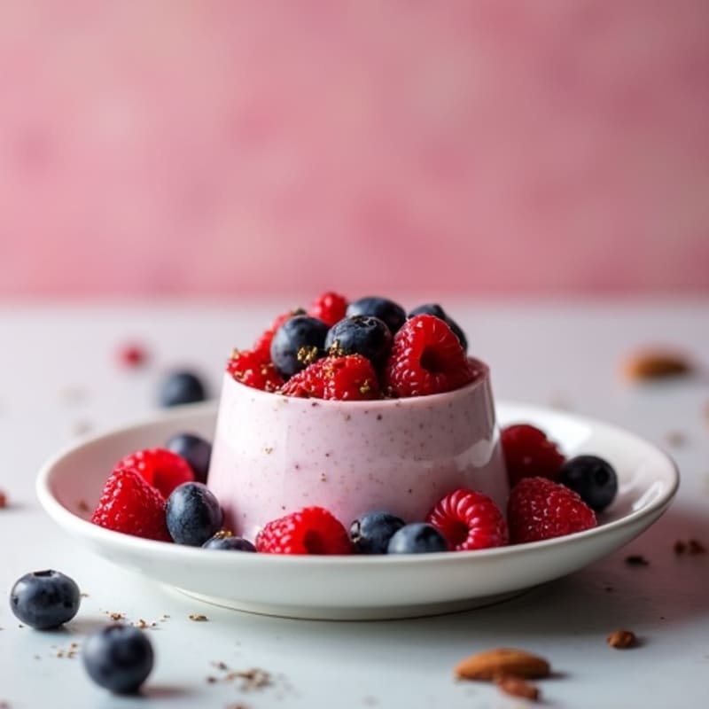 Greek Yogurt Protein Mousse with Mixed Berries