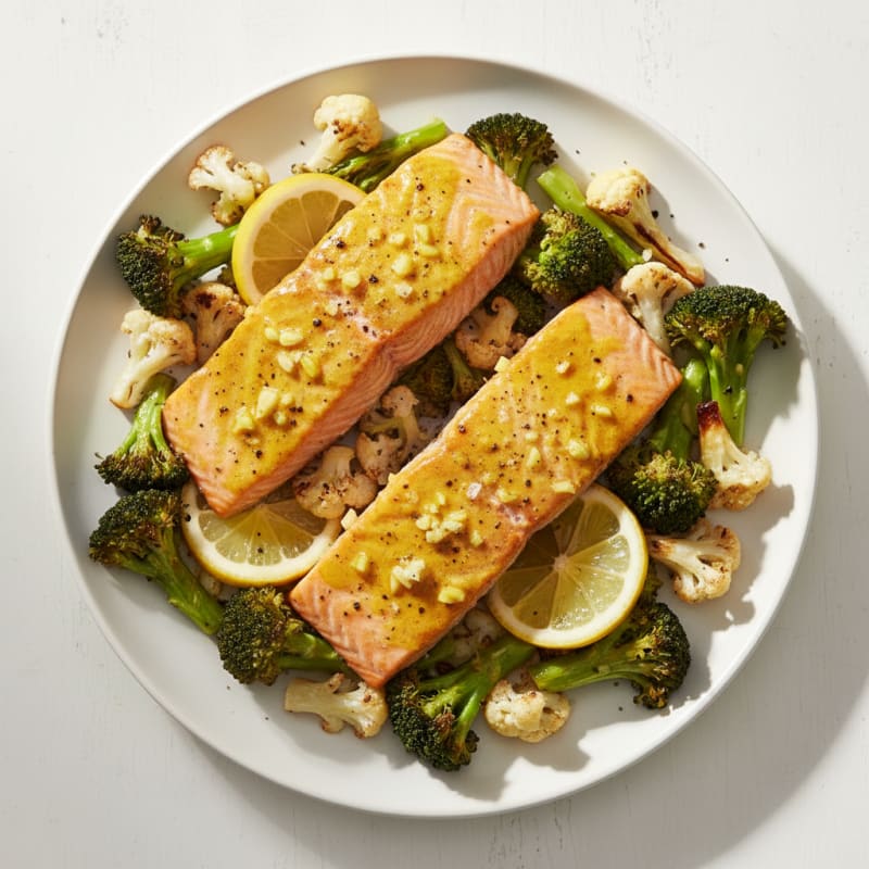 Turmeric-Ginger Salmon with Roasted Vegetables
