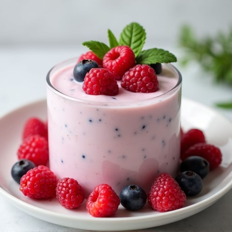 Silky Greek Yogurt Protein Mousse with Mixed Berries