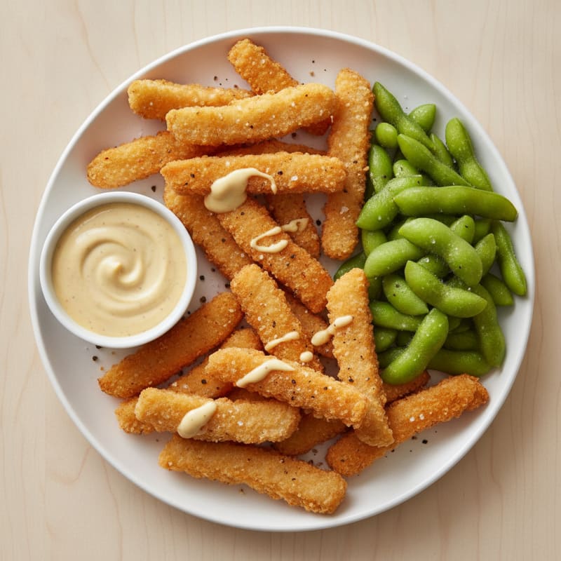 Baked Chicken Fries with Honey-Mustard Dip