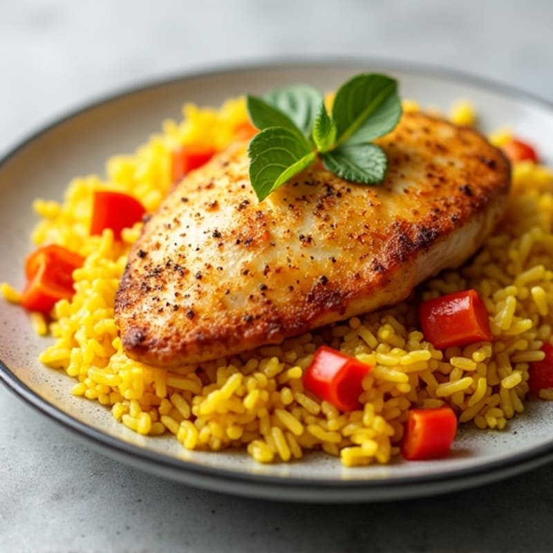 Saffron Chicken and Yellow Rice Skillet