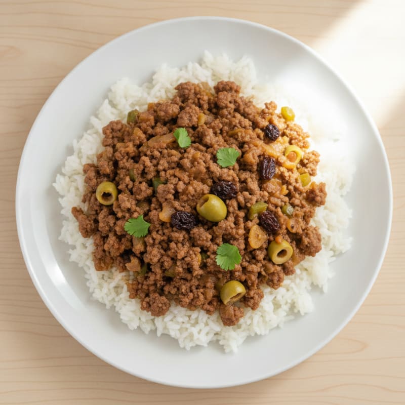 Savory Beef Picadillo Rice Bowl