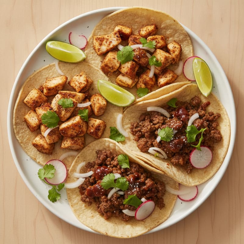 Chicken and Beef Street Tacos
