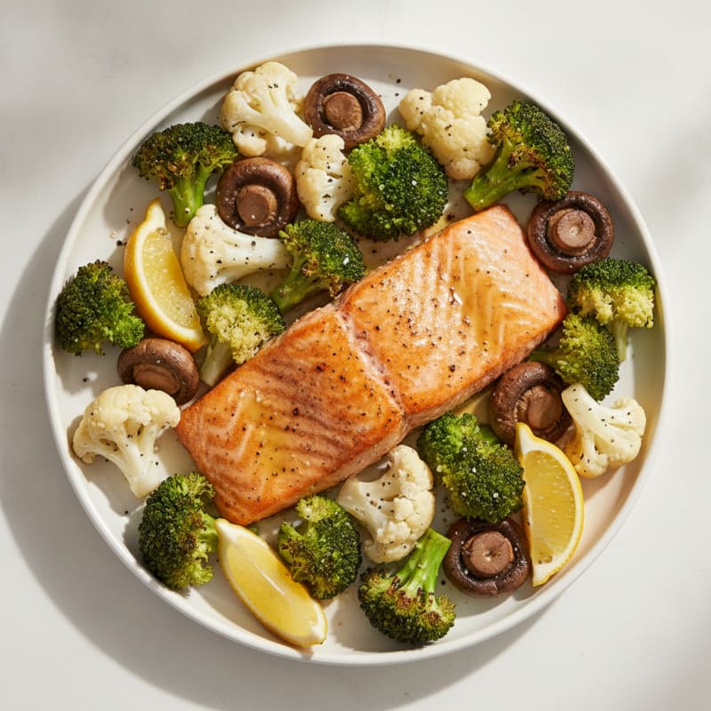 Pan-Seared Salmon with Roasted Vegetables