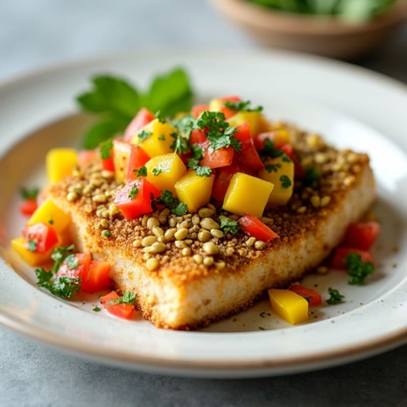 Crispy Pistachio-Crusted Mahi Mahi with Mango Salsa