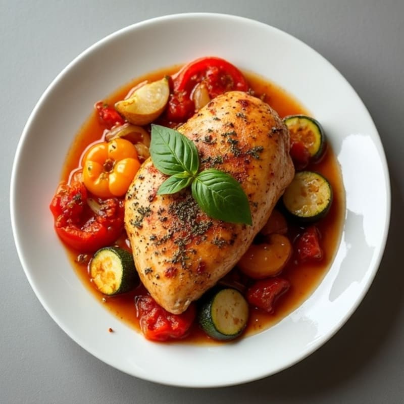 Herb-Roasted Chicken Cacciatore with Garden Vegetables