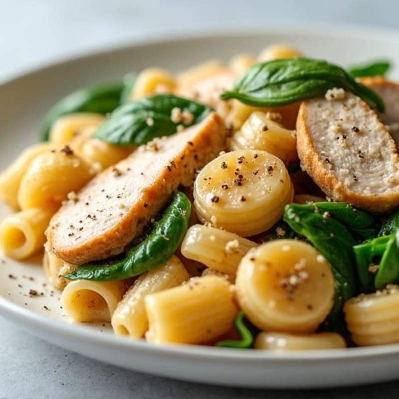 Healthy Creamy Garlic Chicken Pasta