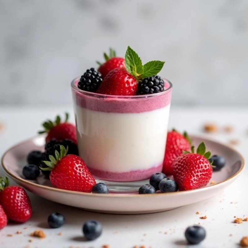 Greek Yogurt Protein Mousse with Mixed Berries