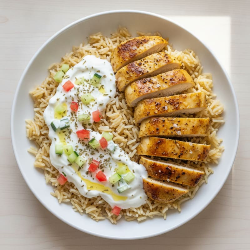 Halal Chicken and Rice Plate