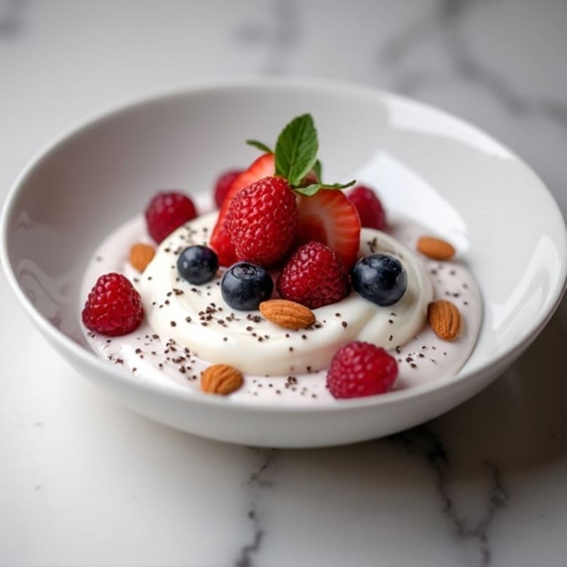 Silky Greek Yogurt Protein Mousse with Berries