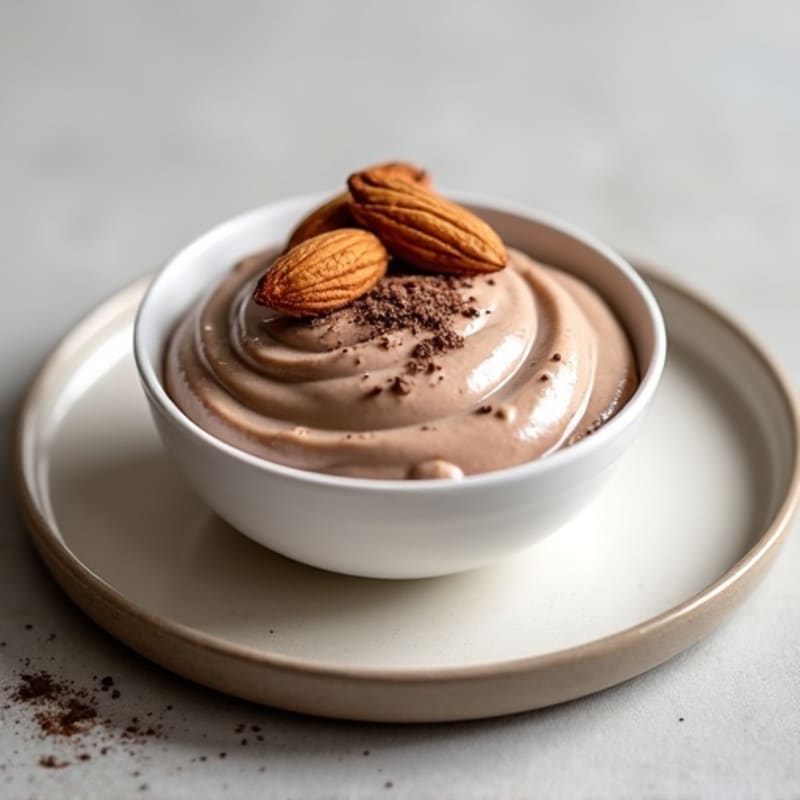 Creamy Greek Yogurt with Chocolate Protein and Almonds