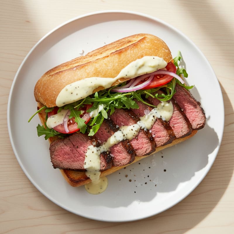 Grilled Steak Ciabatta with Zesty Aioli