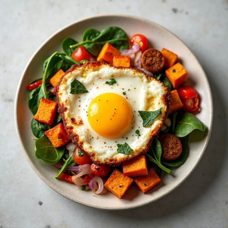 Crispy Sweet Potato and Egg Hash