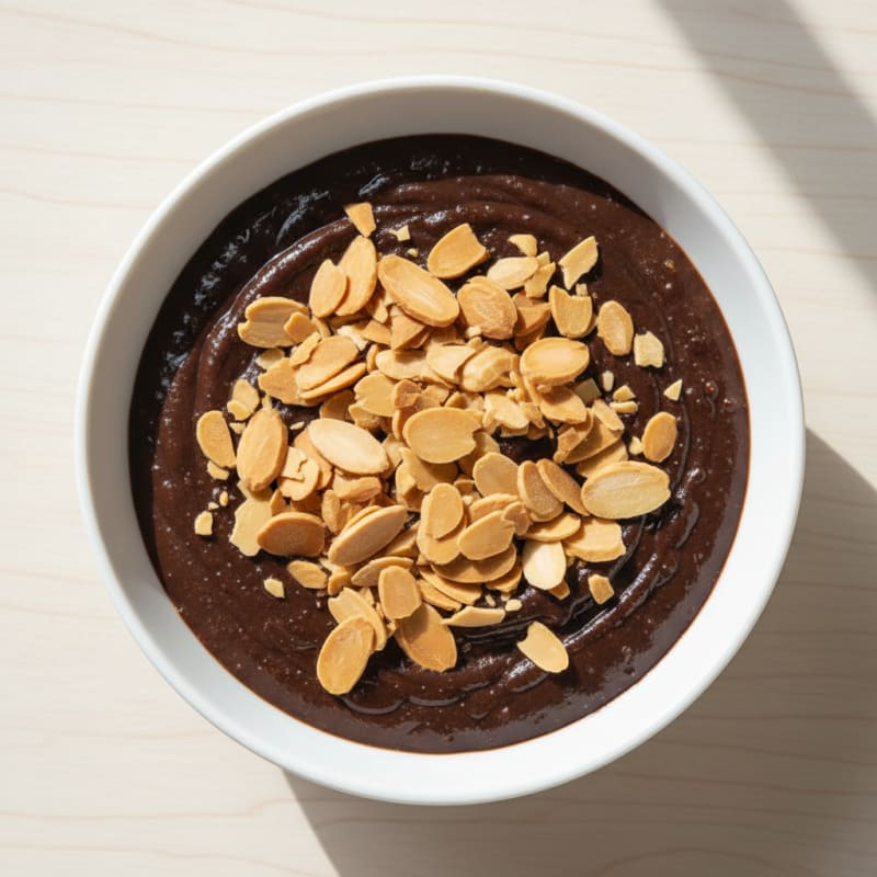 Silky Protein Chocolate Pudding with Almonds