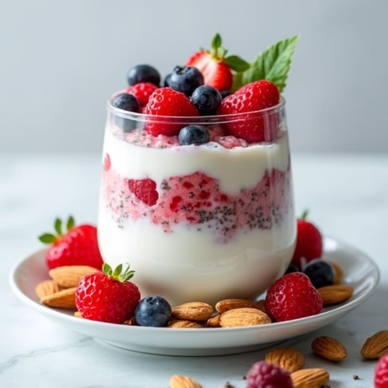 Greek Yogurt Protein Parfait with Mixed Berries