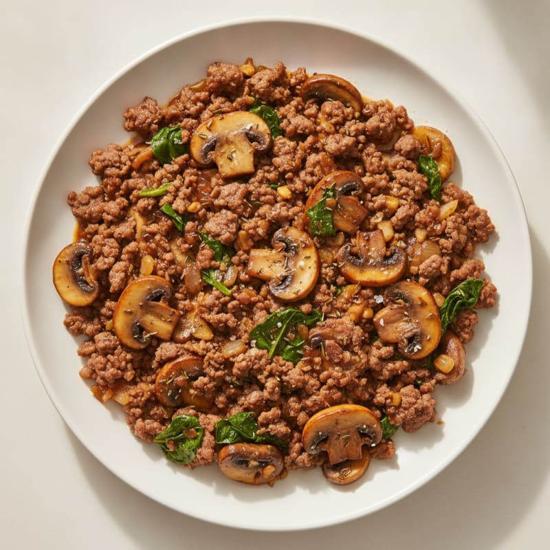 Savory Ground Beef and Mushroom Skillet