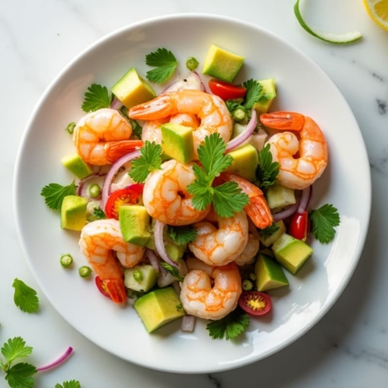 Citrus-Marinated Shrimp and Creamy Avocado Ceviche