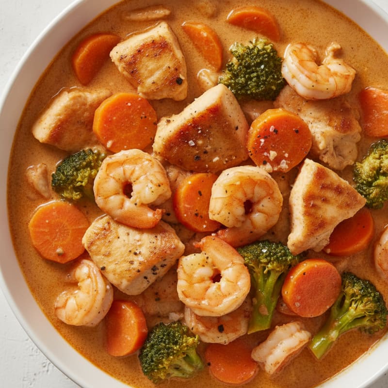 Prawn and Chicken Curry with Sweet Potatoes