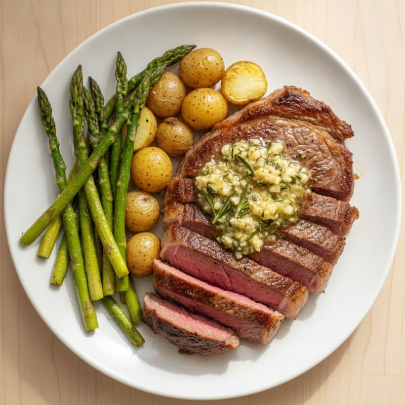 Pan-Seared Steak with Garlic Herb Butter