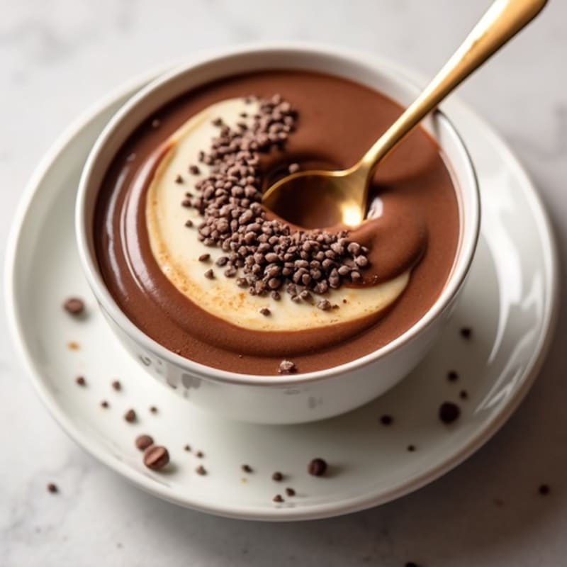 Silky Chocolate Protein Pudding with Almond Butter Swirl