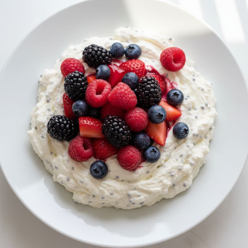 Silky Greek Yogurt Protein Mousse with Mixed Berries