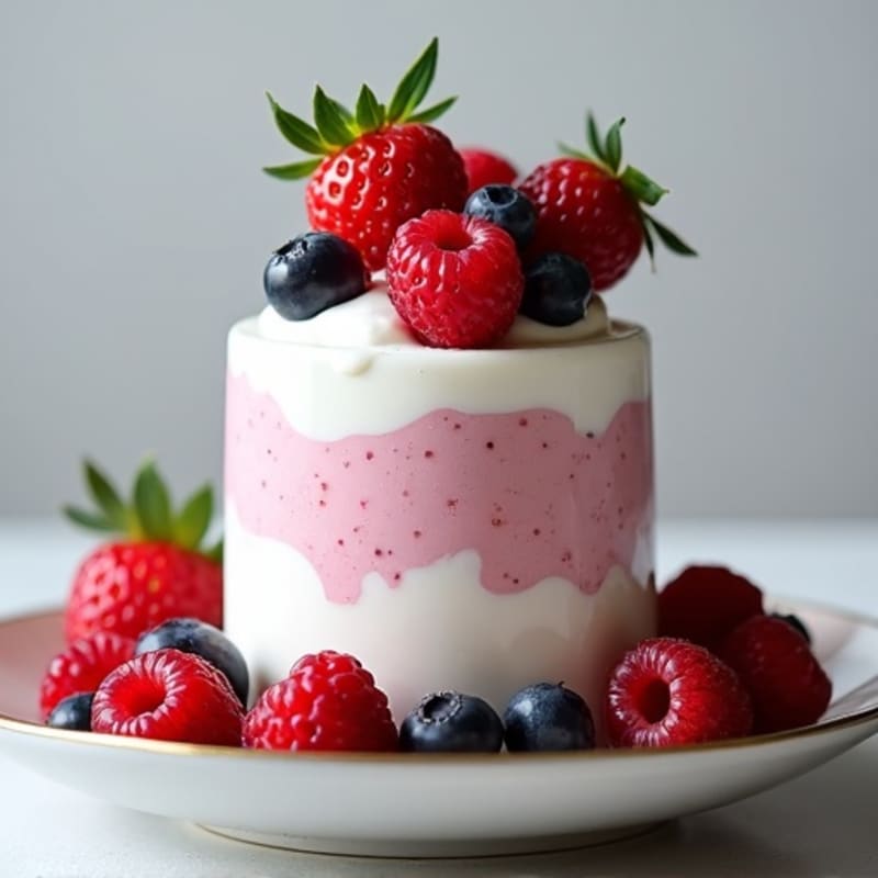Greek Yogurt Protein Mousse with Mixed Berries