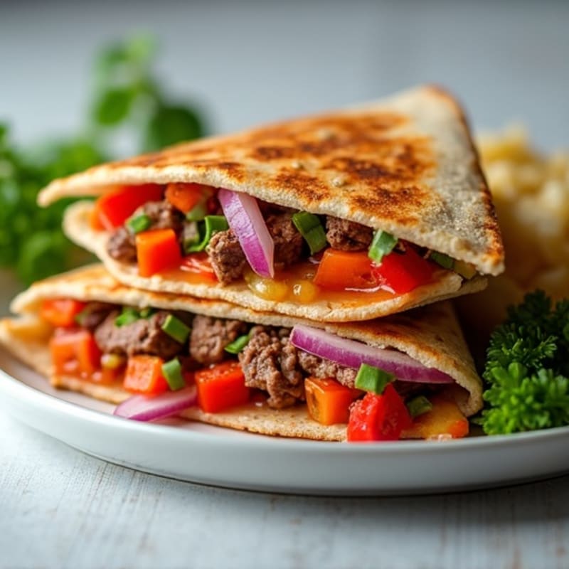 Crispy Steak and Veggie Quesadillas