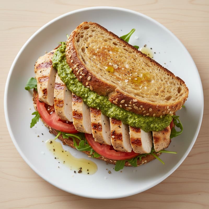 Grilled Chicken and Pesto Sandwich