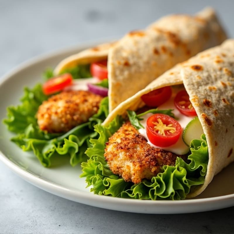 Healthy Crispy Chicken Caesar Wrap