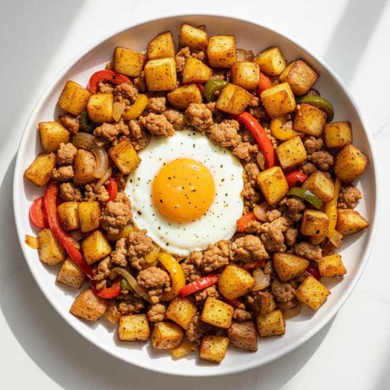 Crispy Potato and Sausage Breakfast Skillet