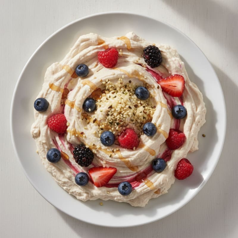 Silky Greek Yogurt Protein Mousse with Mixed Berries