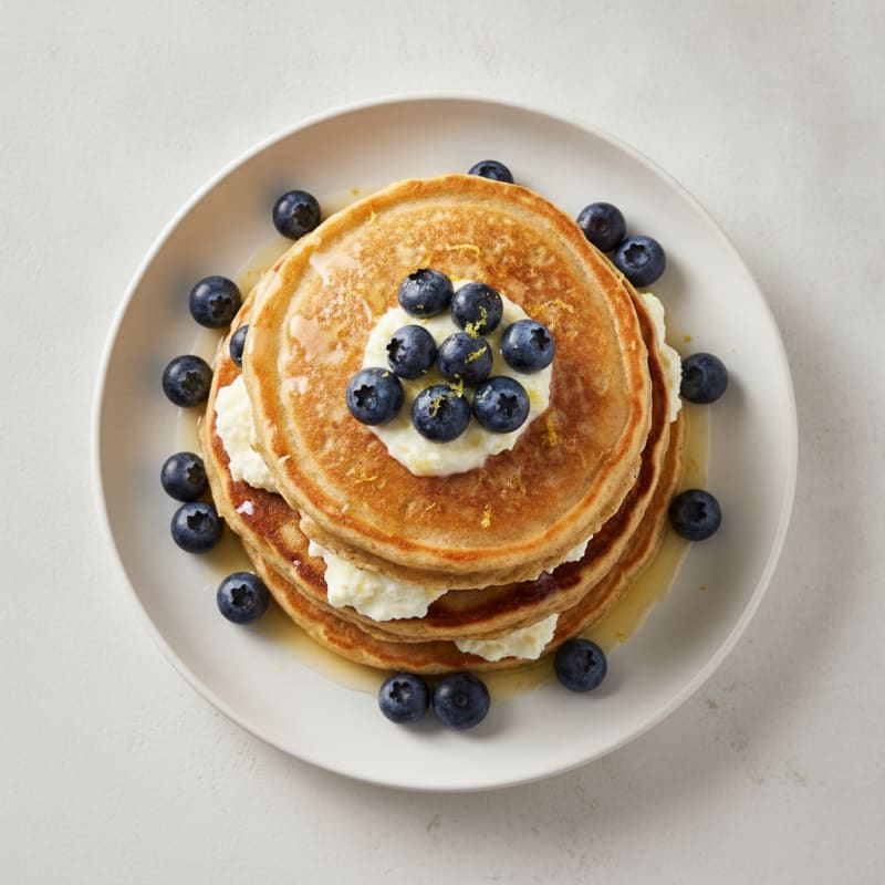 Blueberry Ricotta Pancakes with Lemon Zest