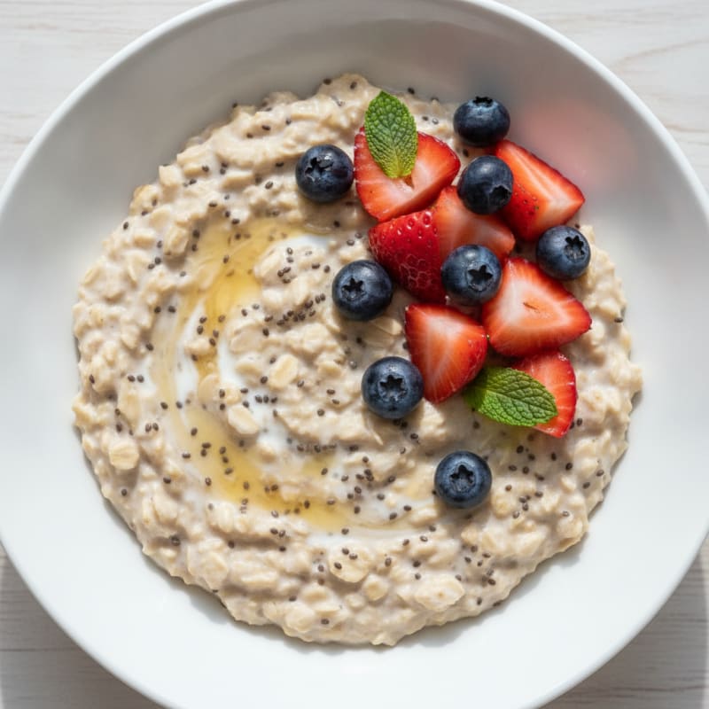 Creamy Overnight Oats with Greek Yogurt and Chia Seeds