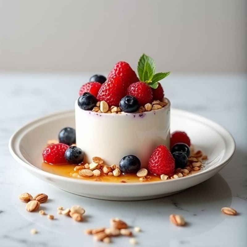 Greek Yogurt Protein Parfait with Mixed Berries