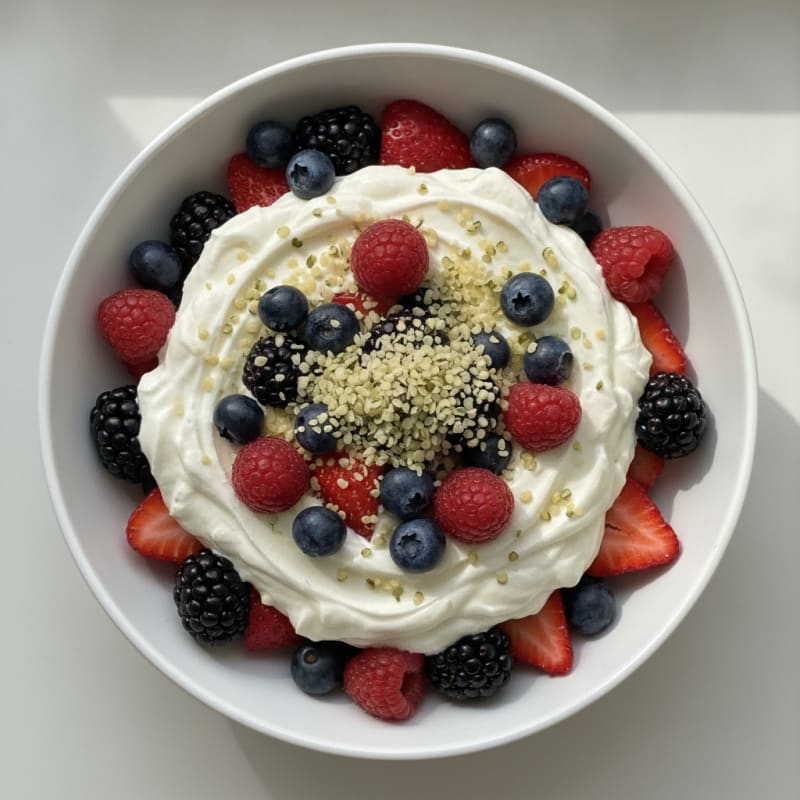 Greek Yogurt Protein Parfait with Mixed Berries