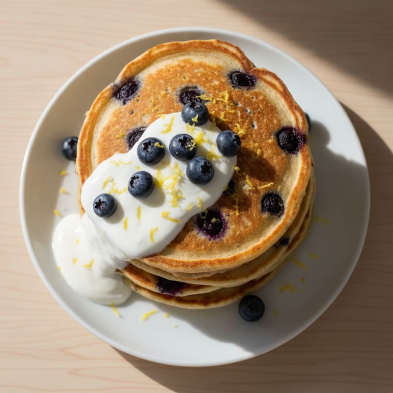 Blueberry Ricotta Pancakes with Lemon Zest