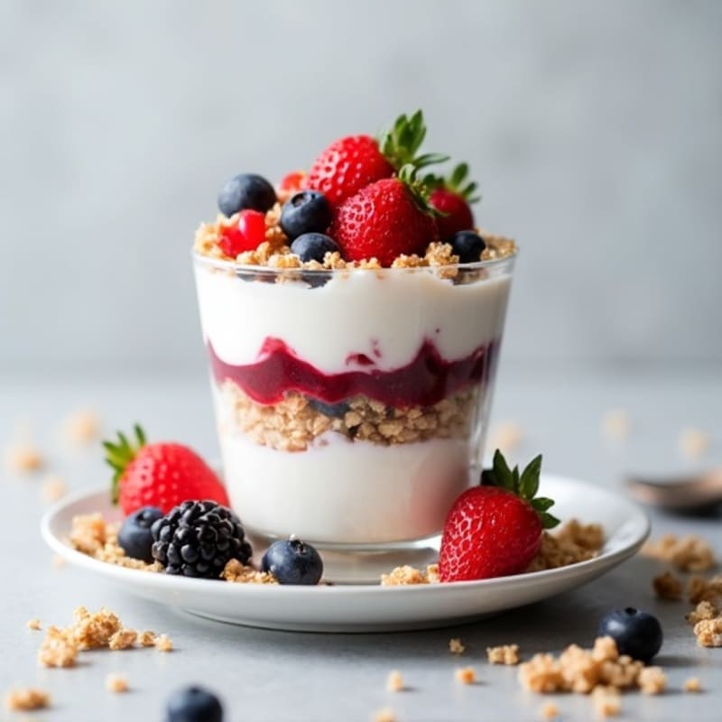 Greek Yogurt Protein Parfait with Mixed Berries