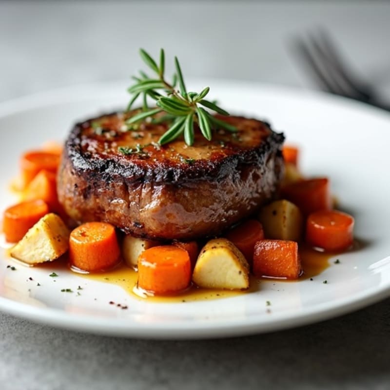 Tender Pan-Seared Venison with Roasted Root Vegetables