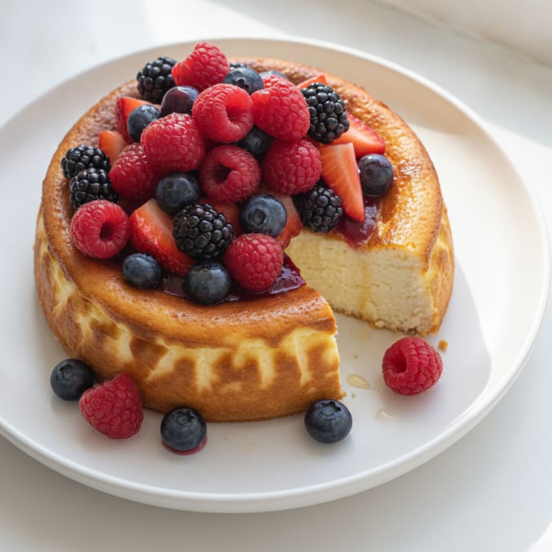 Creamy Protein Cheesecake with Mixed Berries