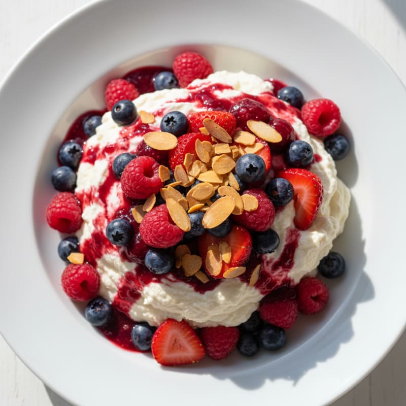 Silky Greek Yogurt Protein Mousse with Mixed Berries