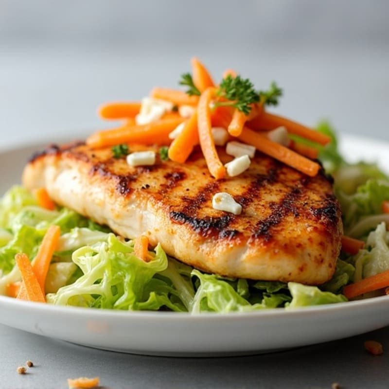 Grilled Chicken Breast with Crunchy Cabbage Slaw