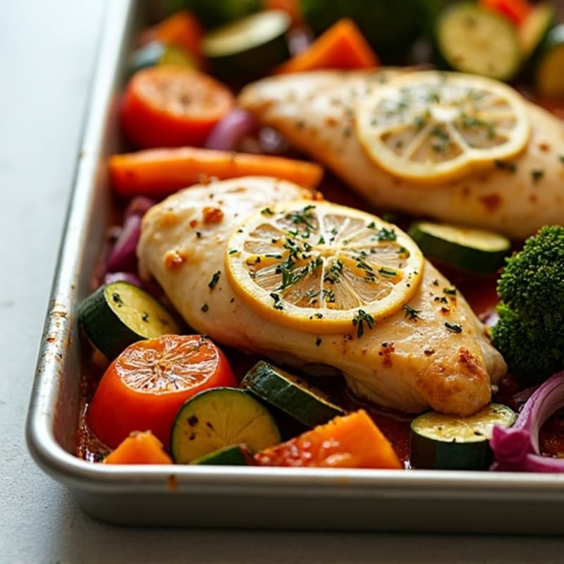 Sheet Pan Lemon Herb Chicken with Roasted Vegetables